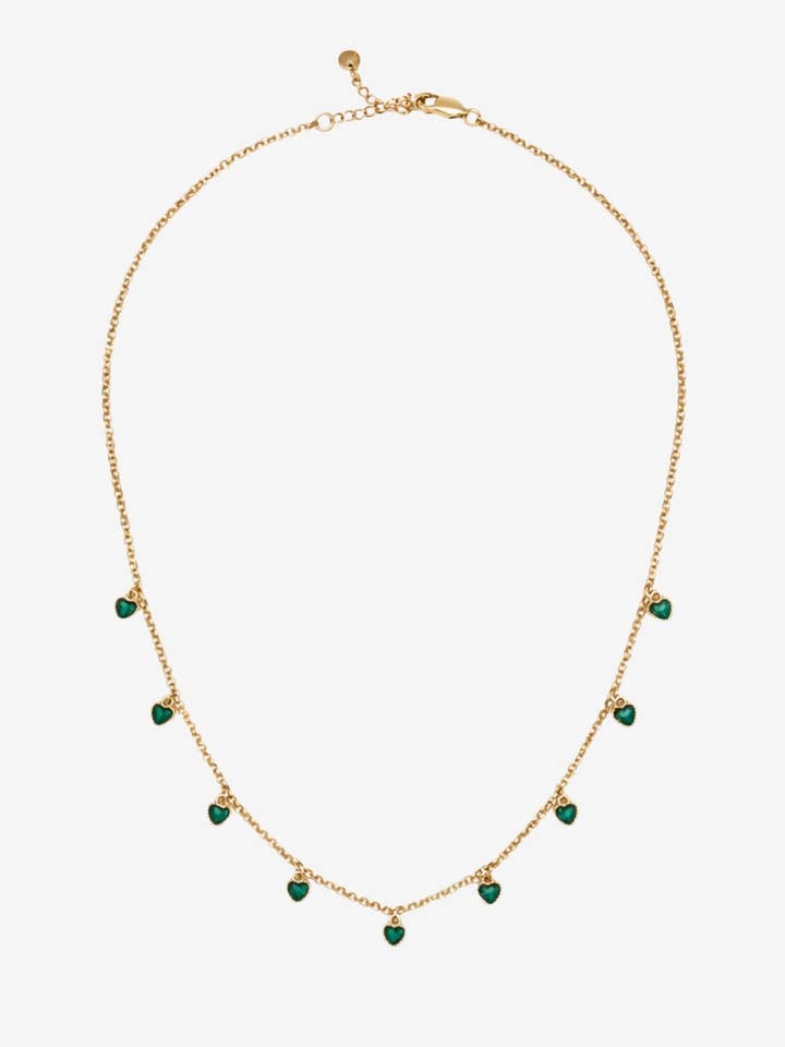 Kokoro Green Heart Gold Necklace for wholesale by Uchi & Soto