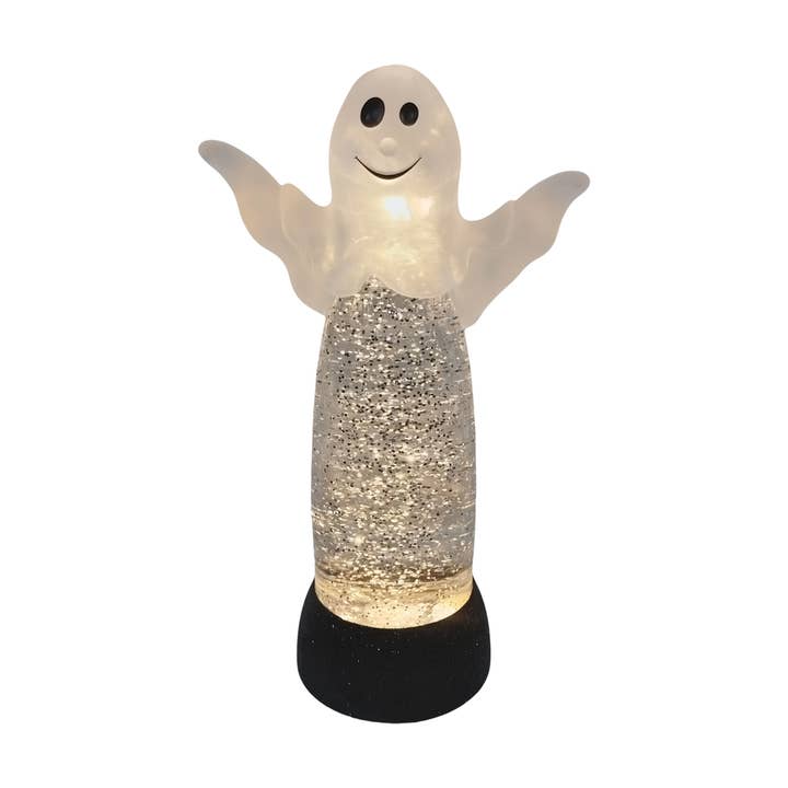 11"LED Glitter Water Spinning Ghost Lantern for wholesale by Season's Designs