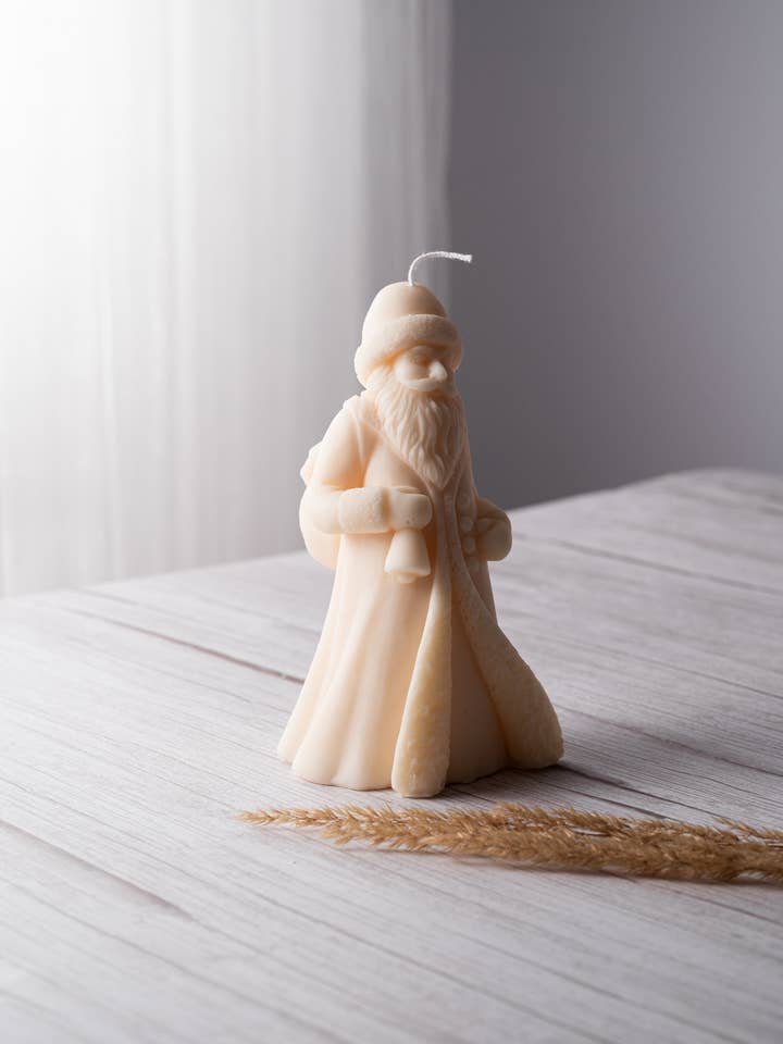 Standing Santa Soy Candle with Gift Sack – Holiday Decor for wholesale by Allure CA