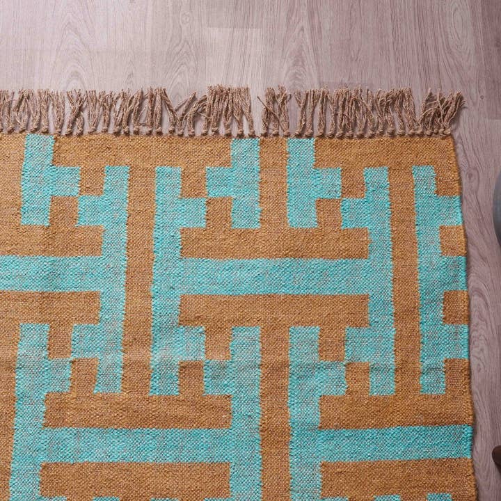 Chouhan Rugs - Wholesale Area Rug - Multicolor Handwoven Wool Jute Kilim Rug Vinatge Jute Rug 8