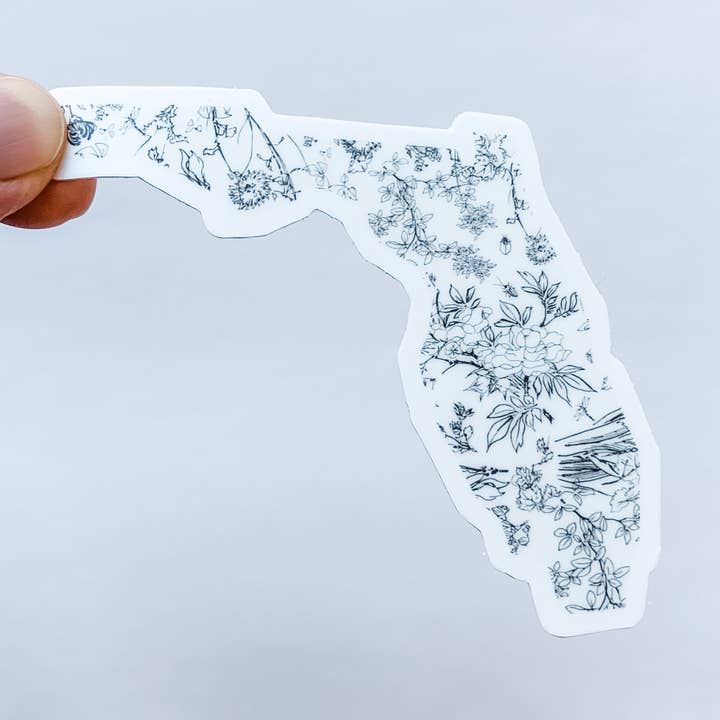 Autocollant d'État botanique de Floride pour la vente par Wildflower Paper Company