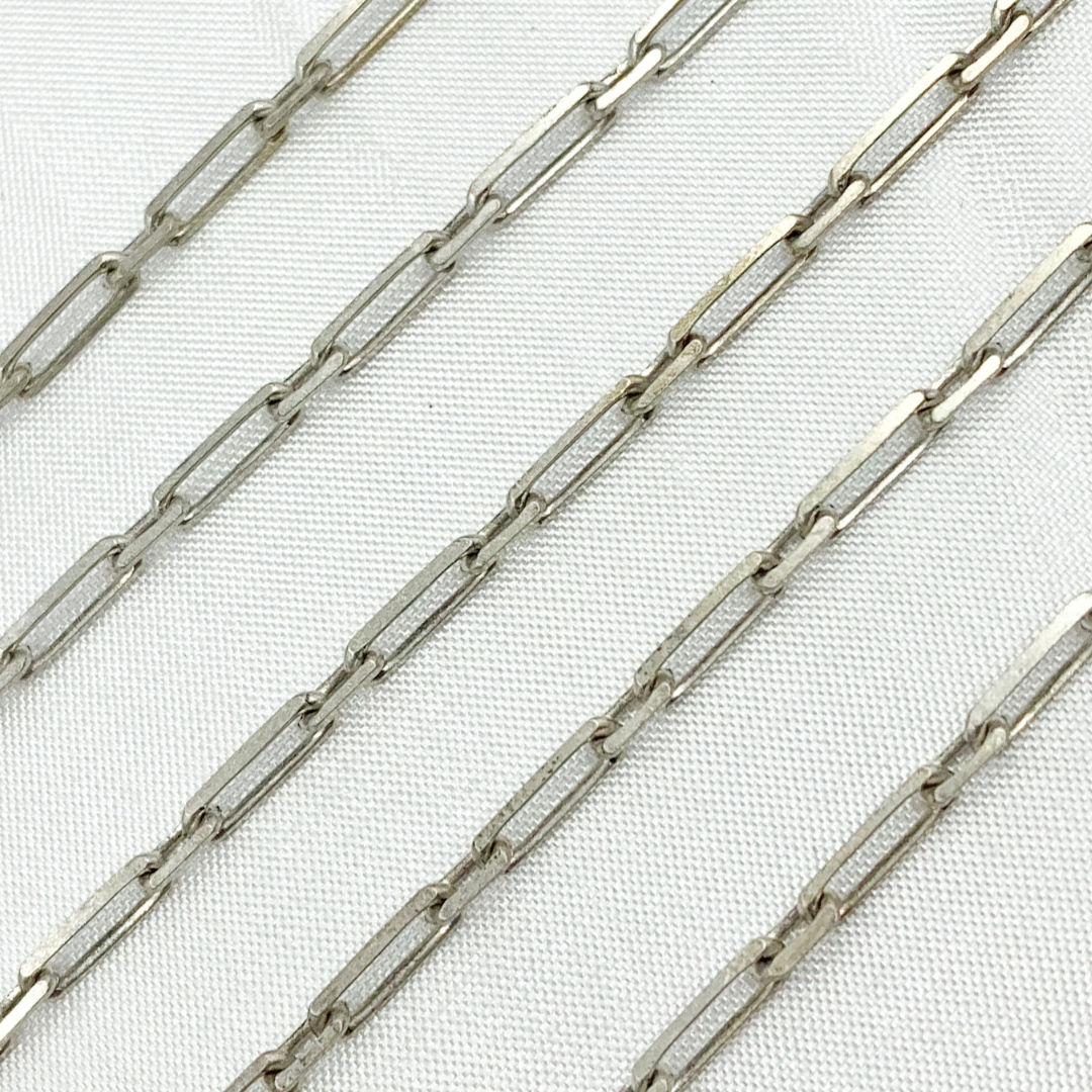 Tresor Jewelry Inc. - Wholesale Link & Chain Necklace - Z19OX. Oxidized Sterling Silver Diamond Cut Paperclip Chain3