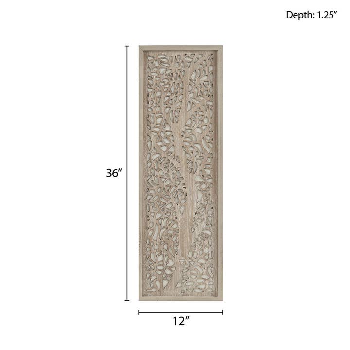 Olliix - Wholesale Wall Accent - Botanical Carved Branches Reclaimed Wood Wall Decor, Natural7