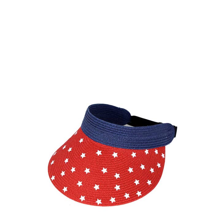 anbfashion - Wholesale Visor - Women's - AMERICAN FLAG ROLL UP SUN VISOR WITH ELASTIC BAND MH0163-
