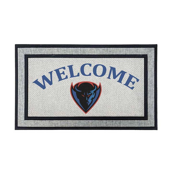 18x30 Gray DePaul Blue Demons Welcome Doormat for wholesale by KH Sports Fan
