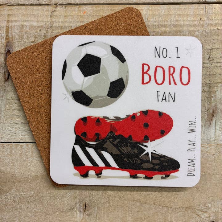 BORO FOOTBALL COASTER OR KEYRING (C/K-FN20)
for wholesale by White Cotton Cards