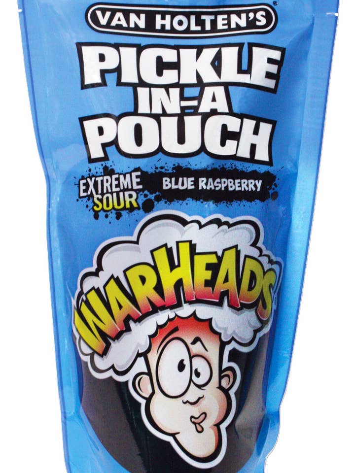 Van Holten's Warheads Blue Raspberry Pickle 12ct for wholesale by Van Holten's