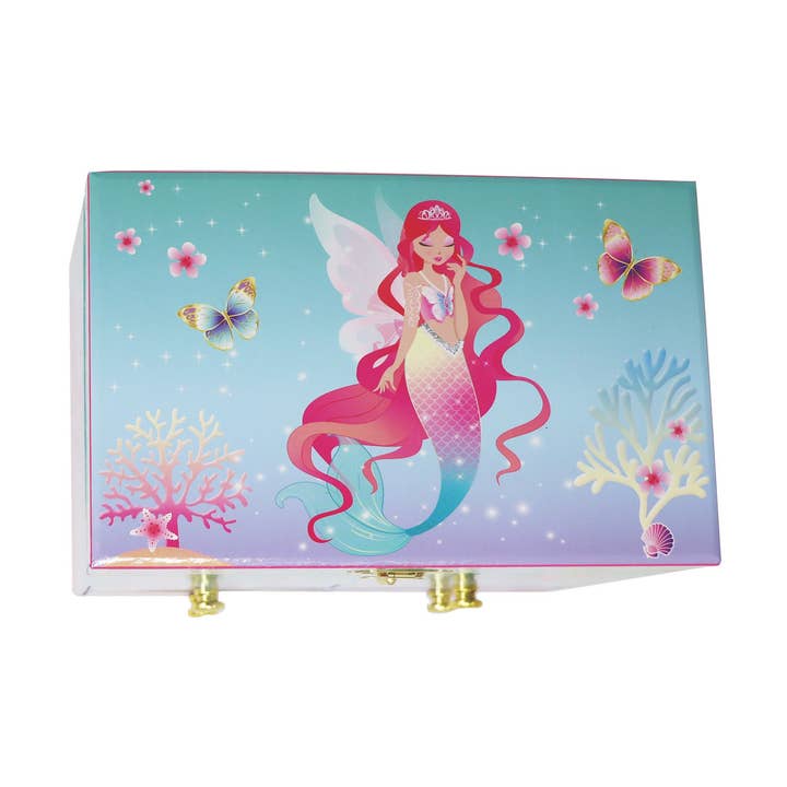 Shimmering Mermaid Medium Musical Jewellery Box - (Pack Size: 1) for wholesale by Pink Poppy