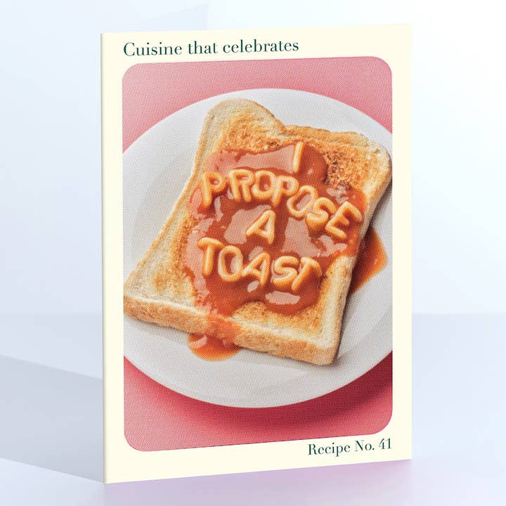 I Propose A Toast Spaghetti Greetings Card for wholesale by Ornament Art