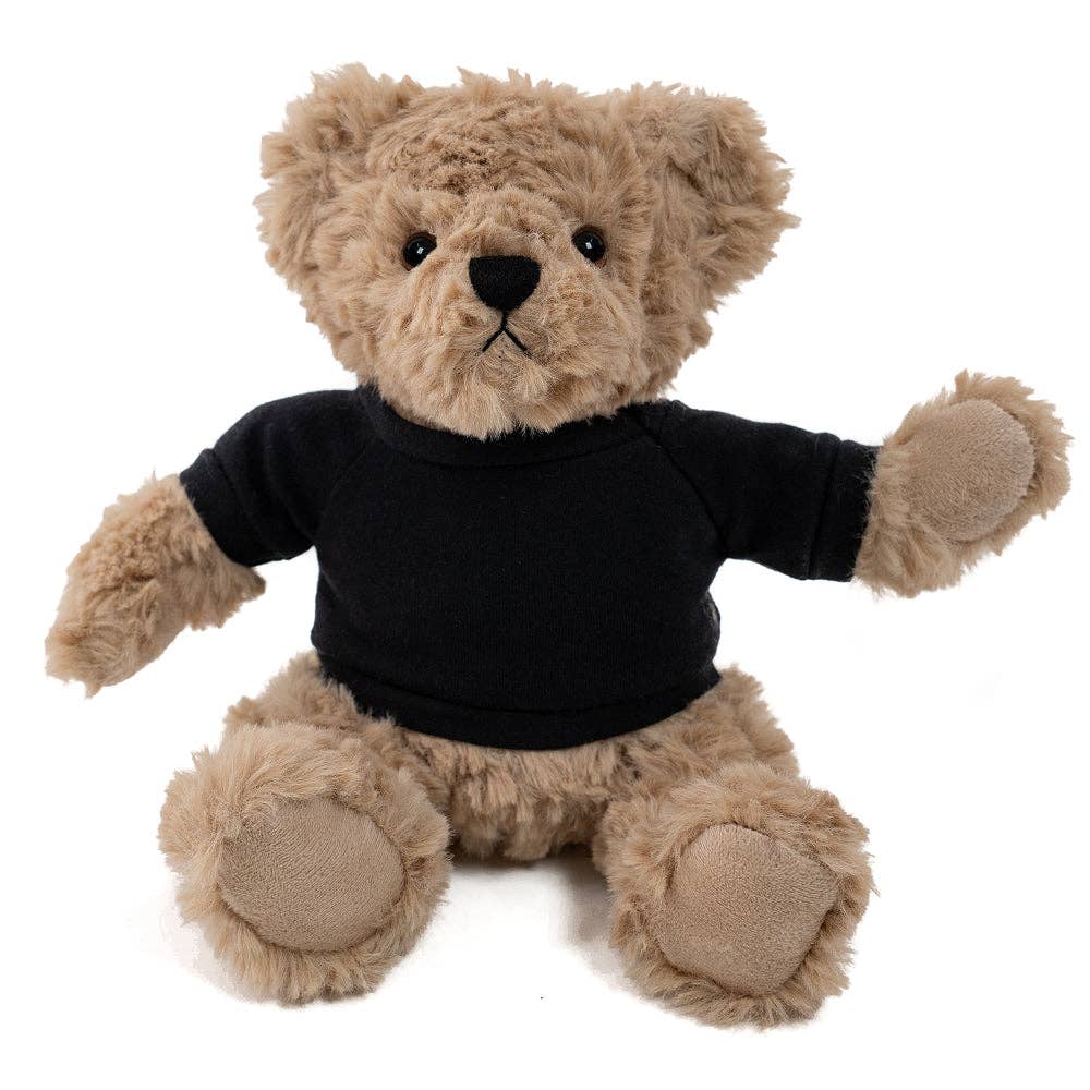 Plushland - Wholesale Stuffed/Plush Toy - Kids & Baby - 9" Curly Teddy Bear in Custom T-shirts | Customizable Plush