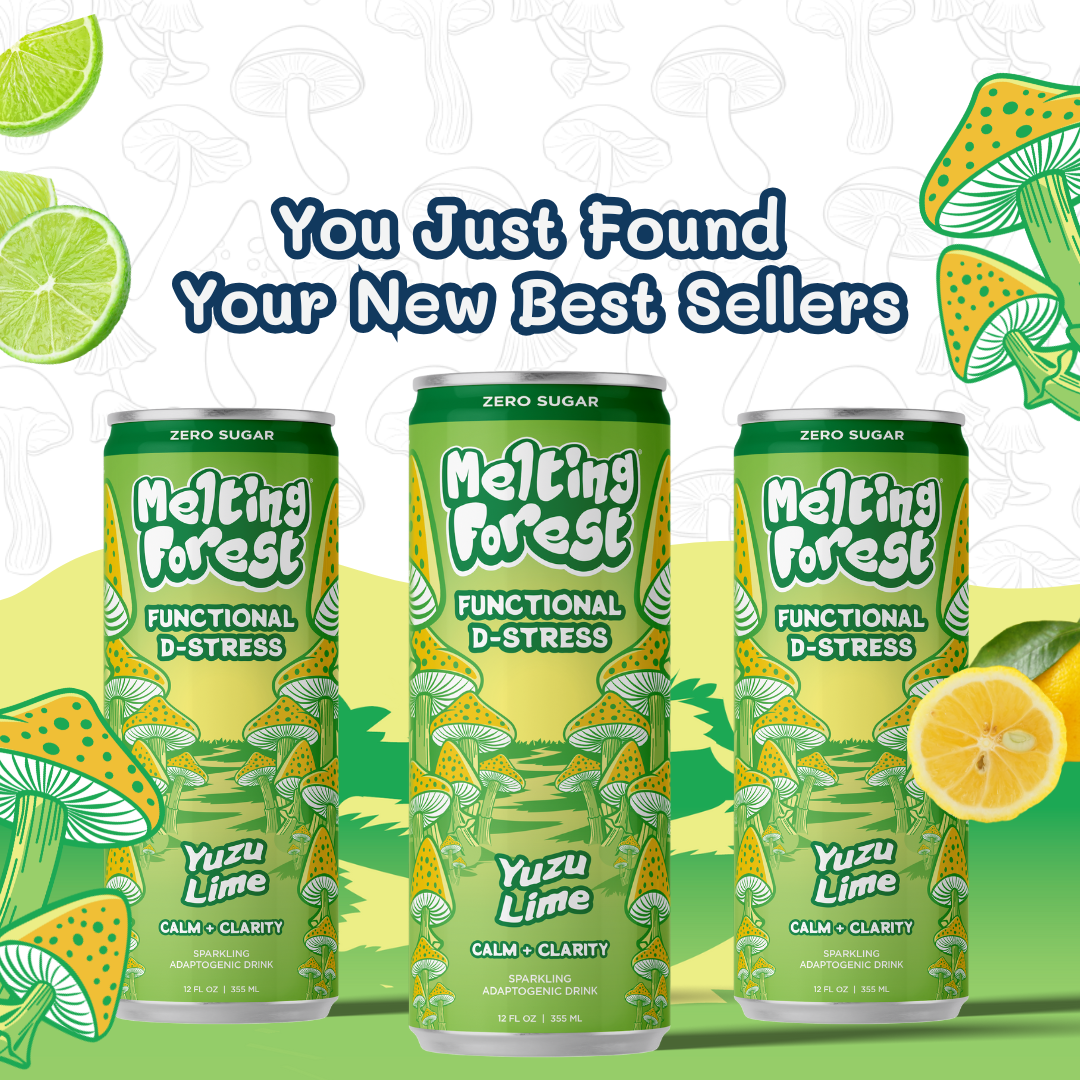 Melting Forest - Vente Eau gazeuse - Boisson aux champignons | Soulagement du stress | Yuzu Citron Vert5