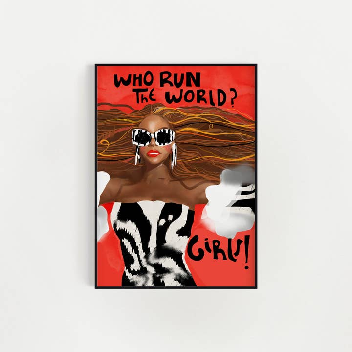 Violet Red Studio - Wholesale Everyday Greeting Card - Who RUN The World - Beyonce Fan Art 3