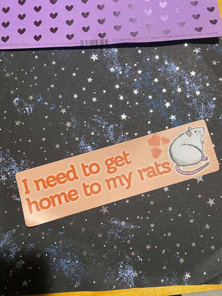 I NEED to get home to my rats bumper sticker // funny car bumper sticker for wholesale by AstroManatee Shop