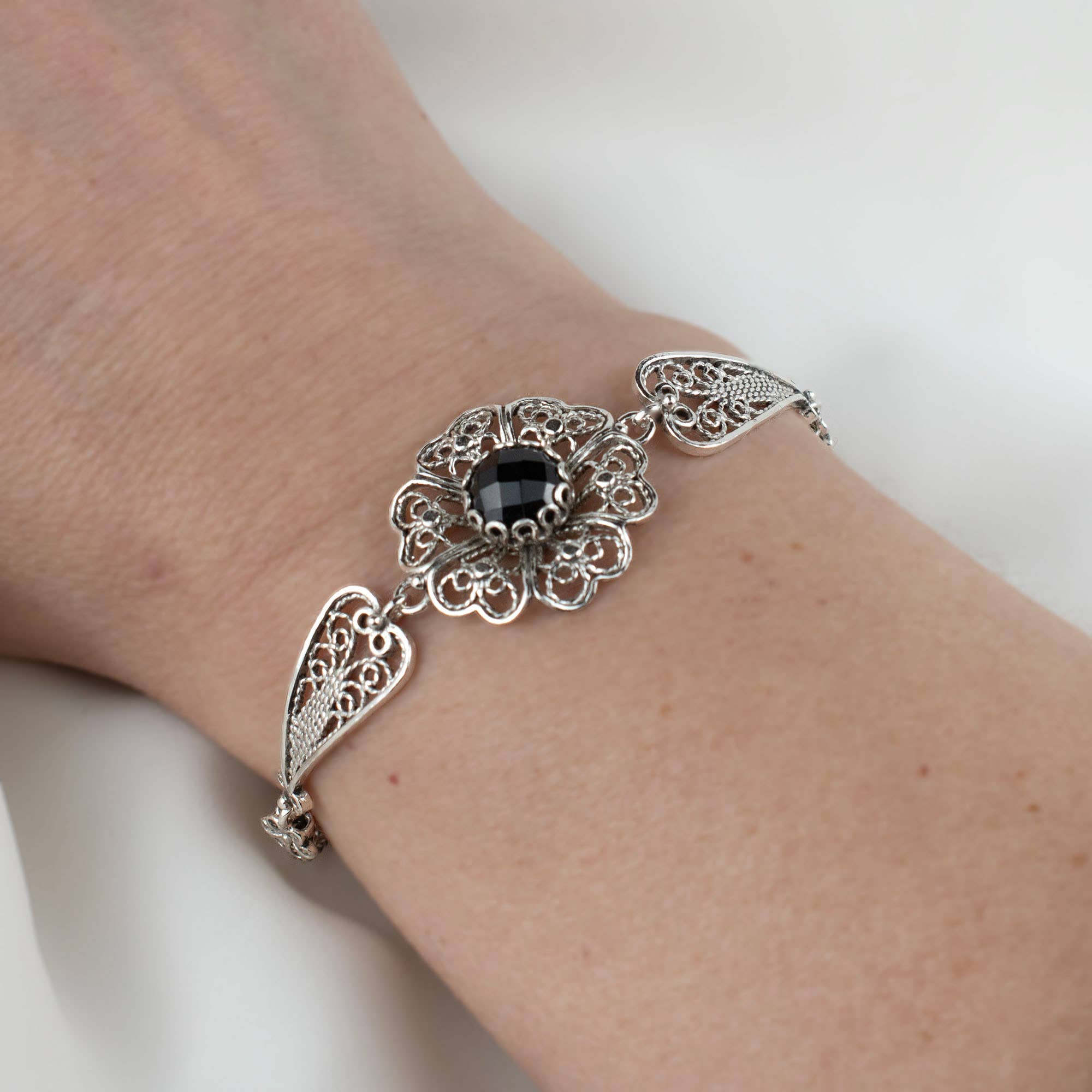 Filigranist Jewelry - Wholesale Link & Chain Bracelet - Sterling Silver  Clover Flower Woman Link Bracelet13