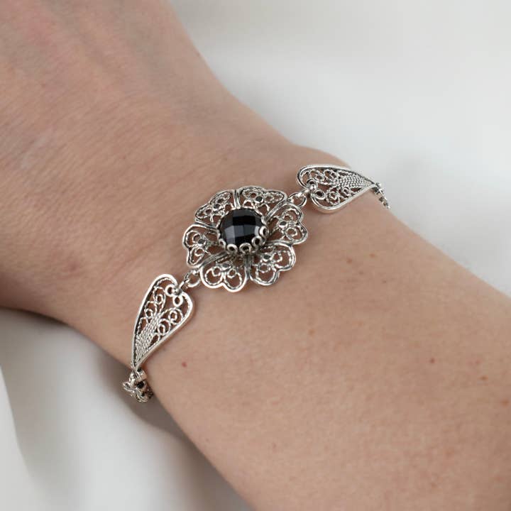 Filigranist Jewelry - Wholesale Link & Chain Bracelet - Sterling Silver Clover Flower Woman Link Bracelet13