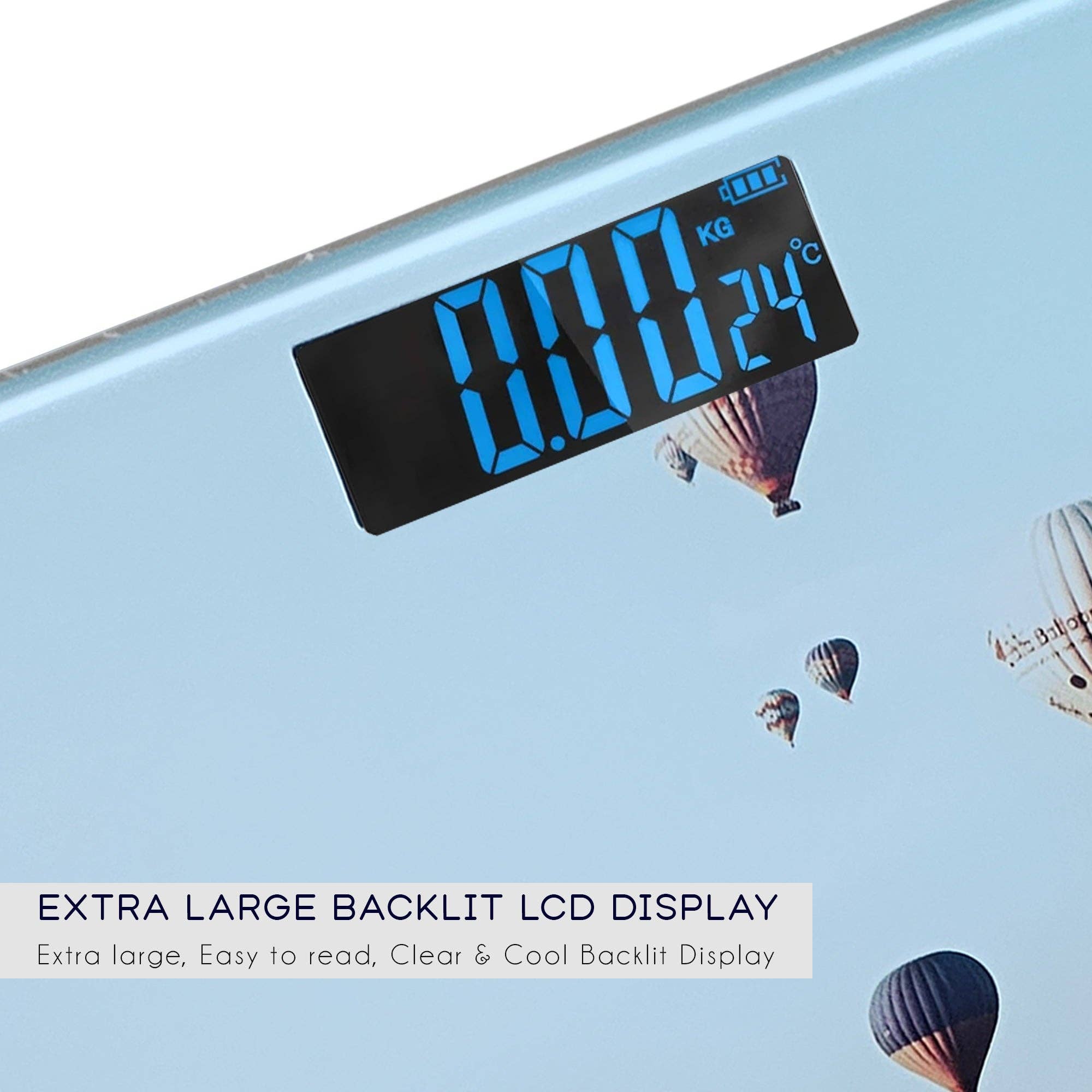 Ledsone – wholesale Scale – Printed Design Electronic Square Weighing Glass Top Weight Machine ~53846