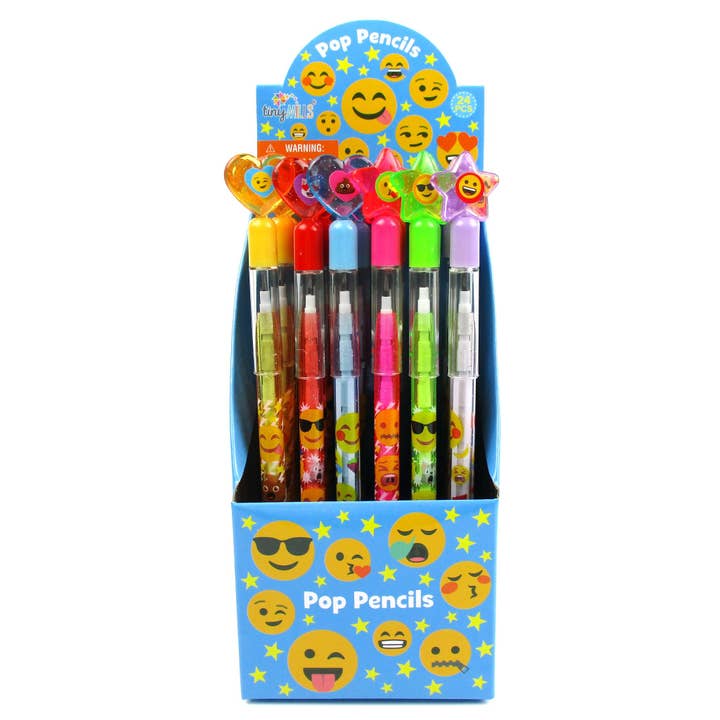Tiny Mills - Vente Crayons - Lot de 24 crayons Emoji Multi Point