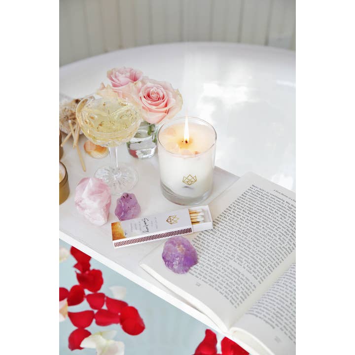 Aluminate Life - Wholesale Jar/Filled Candle - Sleep Rose Quartz Crystal Essential Oil Scented Candle