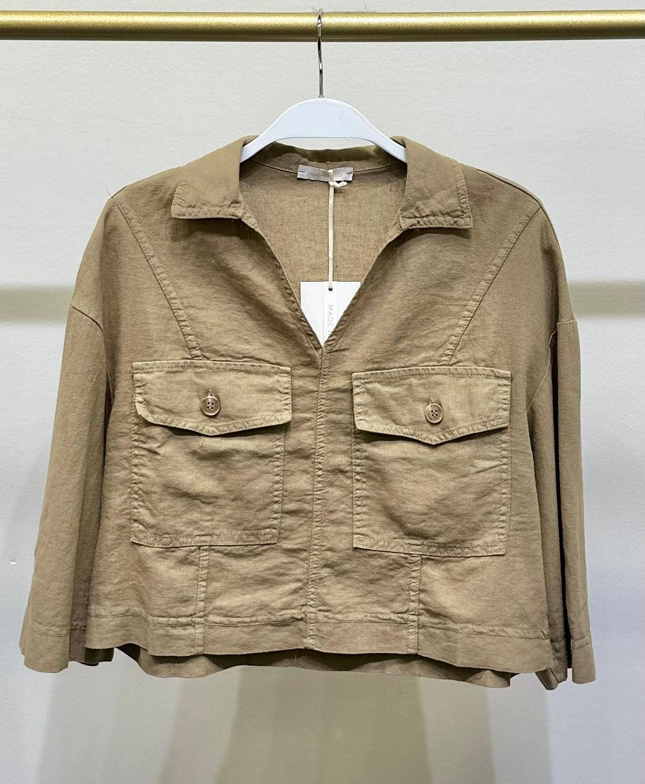 MILIO MILANO - Vente Chemisier – femme - HAUT COURT EN LIN AVEC POCHE À COL ET POCHE (224175)2