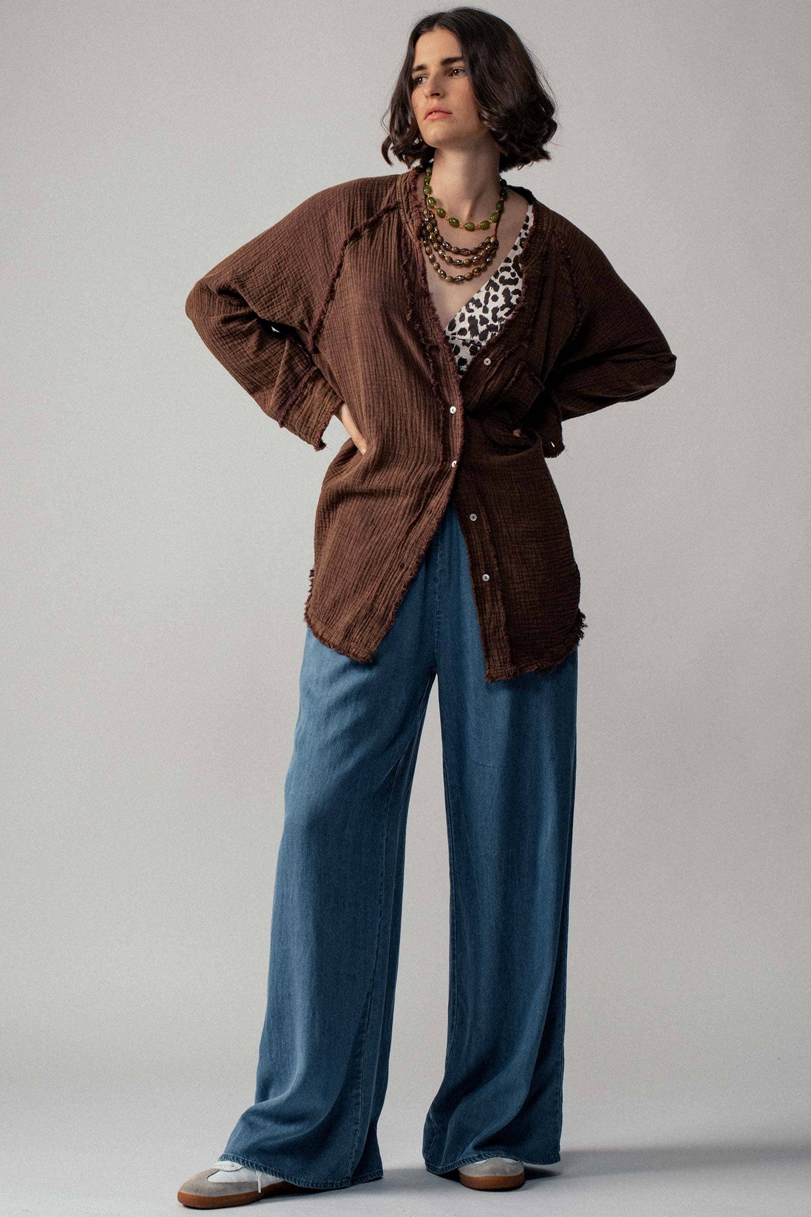 Fashion Week - Wholesale Button Down Shirt - Women's - The Willow Gauze Relaxed Shirt18