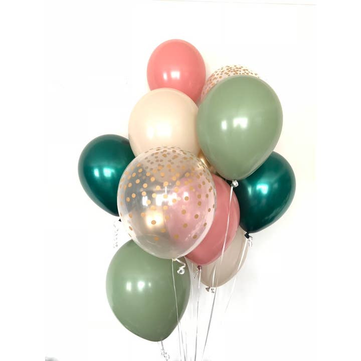 Hullaballoons – wholesale Ballong – Gröna och Rose ballonger | Uppsättning av 10 latexballonger