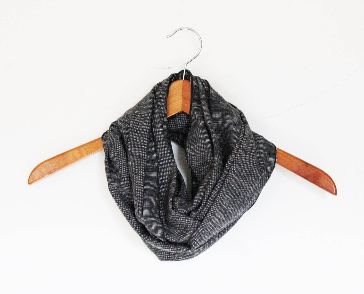Rowan Grey - Wholesale Scarf - Unisex - Hemp and Organic Cotton Woven Infinity Scarf1