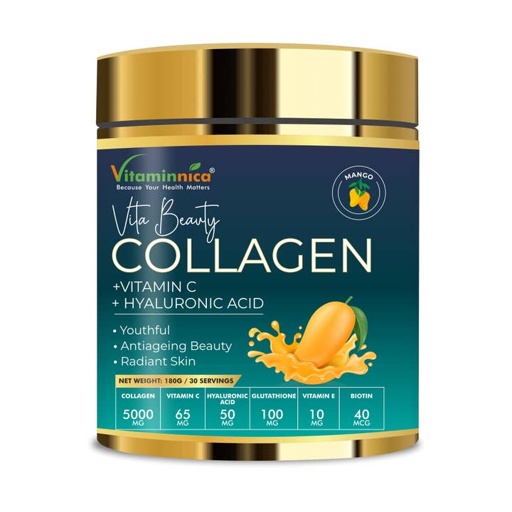 Vitaminnica Kollagenpulver Mangosmak - 180g-30 portioner för wholesale av Vitaminnica healthcare uk