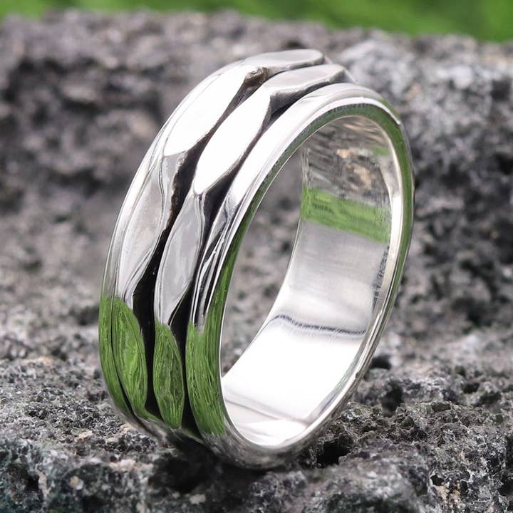 Silver Spinner Ring - 925 Solid Silver Meditation Band for wholesale by Jay Jools
