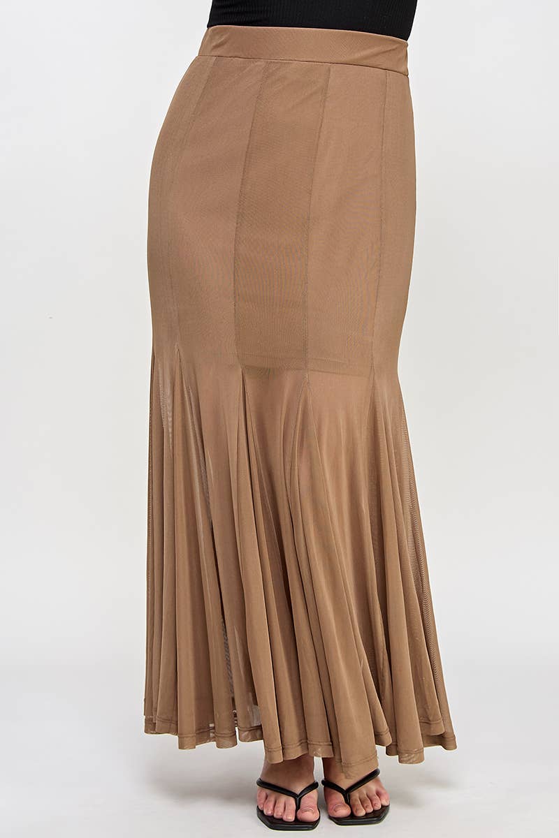 Haute Fox Plus Size & Contemporary – Saia - Mulher por atacado – Saia Maxi de Malha Plus Size SS2384P-SK7