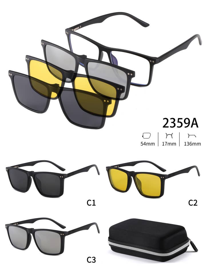 Lunettes de soleil à 3 verres magnétiques | Clips magnétiques | 2359 pour la vente par Prime Opticals
