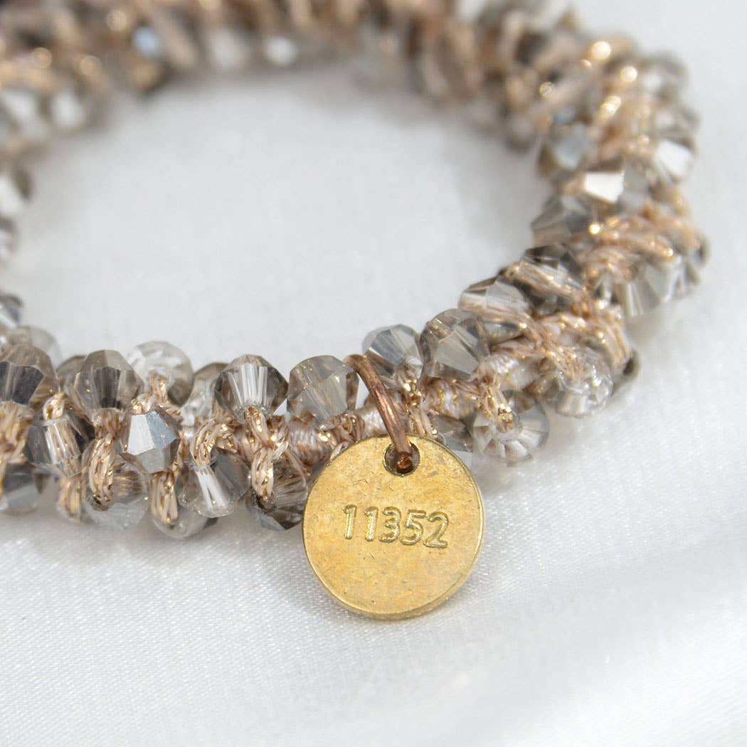 SoapElenGlen - Wholesale Scrunchie - Women's - Crystal Beaded Hair Scrunchies Bracelet3