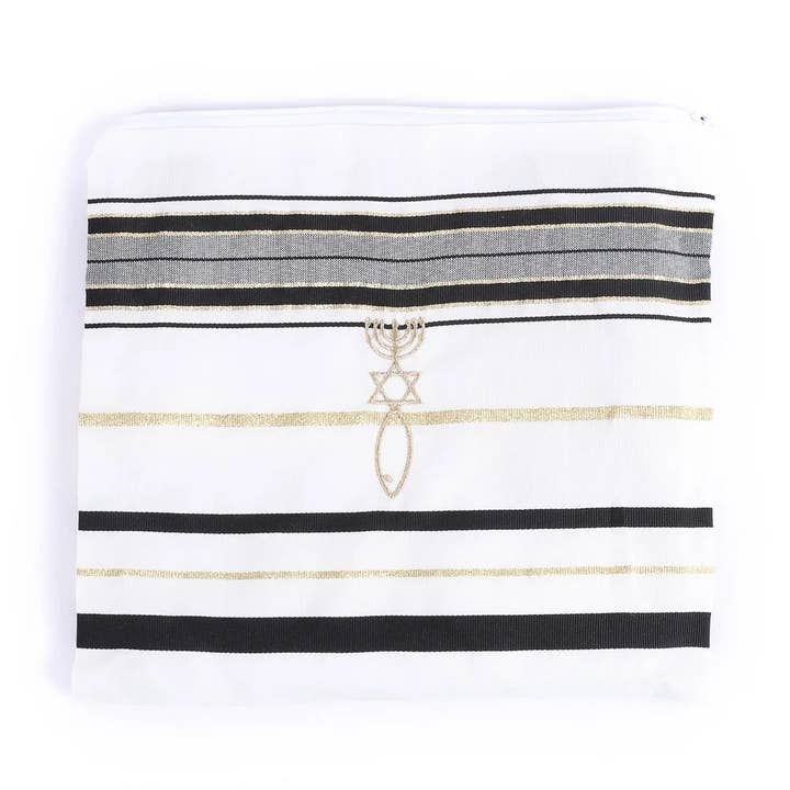 Swanson Christian Products - Wholesale Wrap - Women's - Prayer Shawl – Gold and Black – Traditional Messianic with Tallit – 72″ X 22″