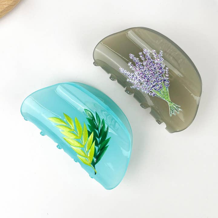 Lavender Hair Clip,Leaf Claw Clip for wholesale by TheDivaSoap
