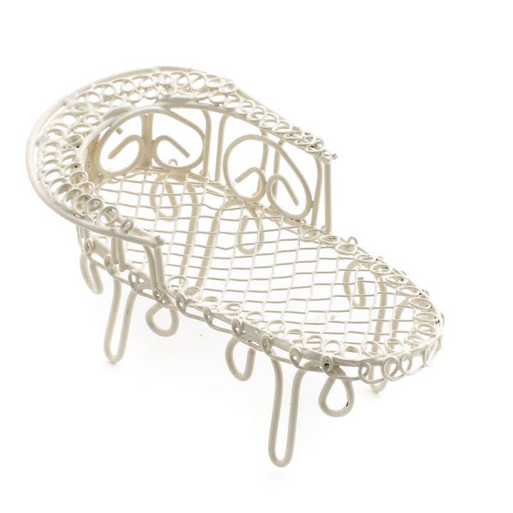 Factory Direct Craft - Wholesale Doll accessory kit – Kids - Miniature Victorian Woven Wire Lawn Chaise Chair3