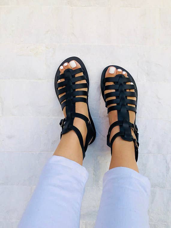 Christina Christi - Wholesale Sandals - Women's - Gladiator Leather Sandals, Greek Sandals, Black Sandals5