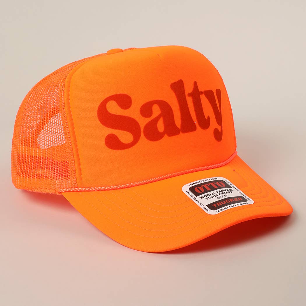 Fashion City – wholesale Trucker hat – Unisex – Salty Text Printed Mesh Back Foam Trucker Hat12