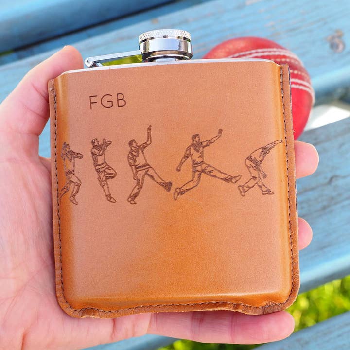 Críquete Spin Bowling Leather Hip Frasco em uma caixa presente por atacado de Stabo