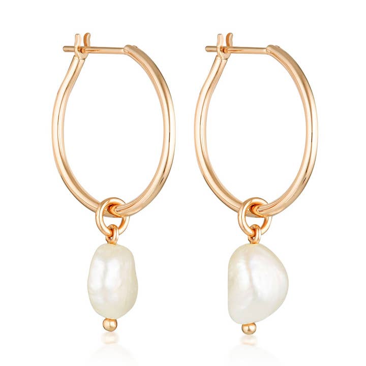 Créoles en perles baroques Willpower pour la vente par Linda Tahija Jewellery