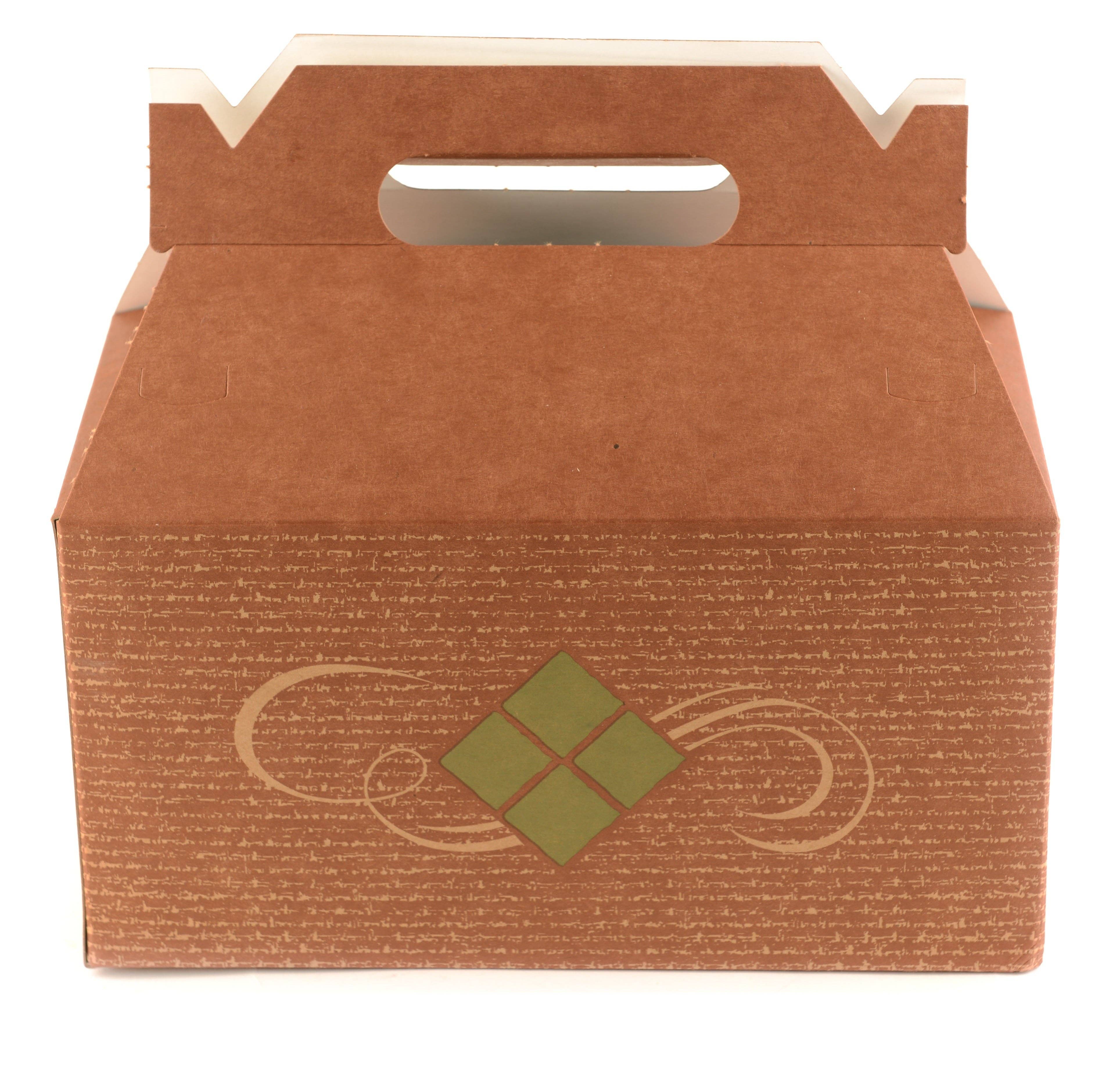 EcoQuality - Wholesale Gift Box - Brown Treat Gift Boxes 9 x 5 x 6.75 inches Paper Gable Lunch0