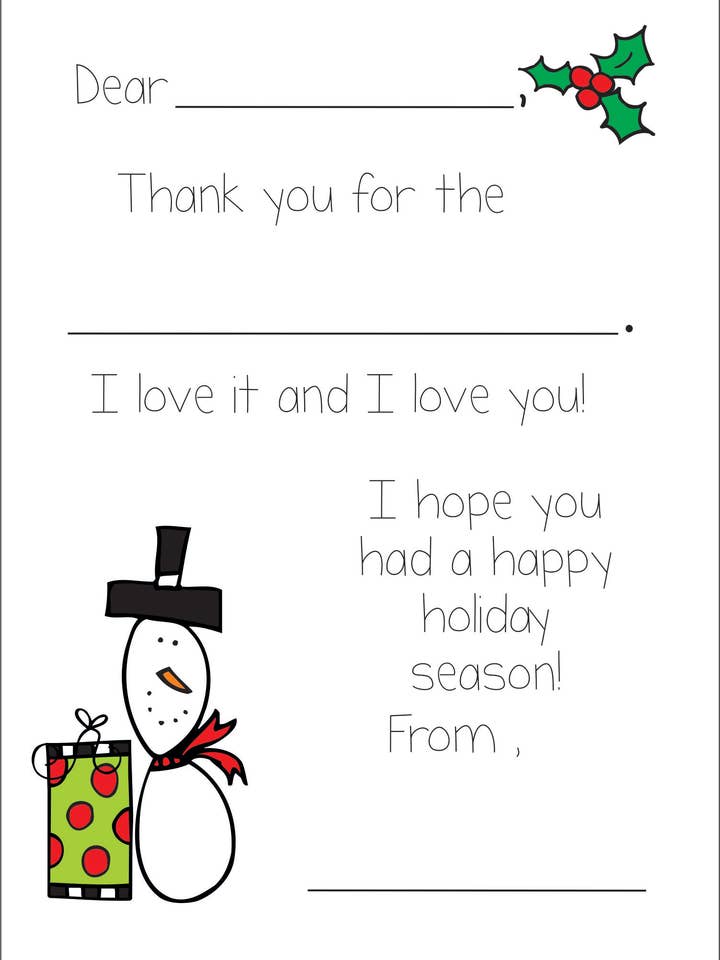 Julfyllning av tackanteckningar - Snögubbe för wholesale av Laura Kelly Stickers