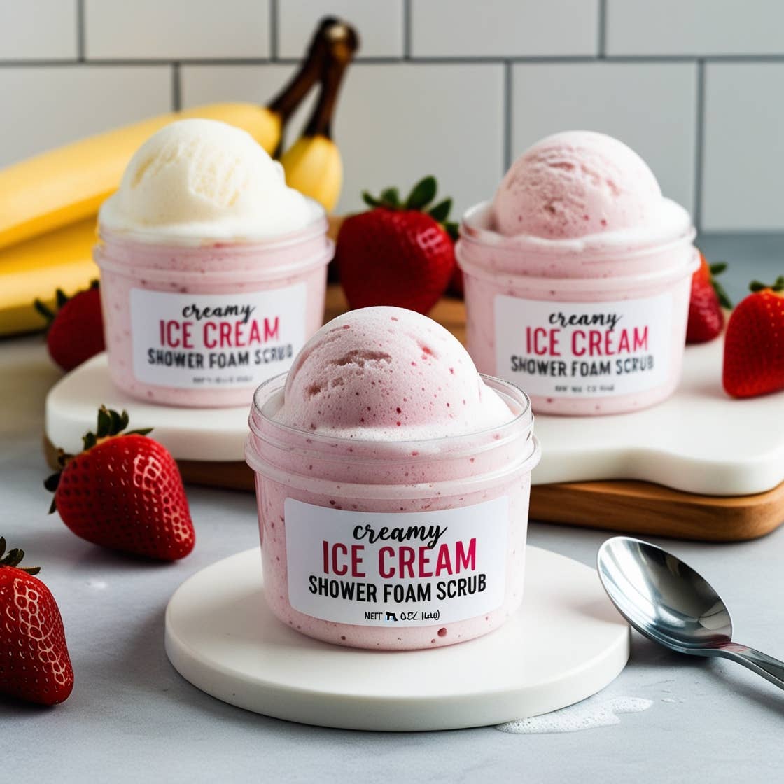 Beautique Goals - Wholesale Body Scrub/Exfoliant - Ice Cream Scoop Douchefoam Zeep Scrub1