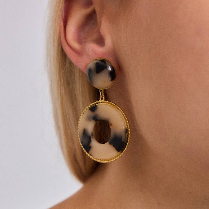 Gold Stainless steel earrings 124RX194 for wholesale on Faire0