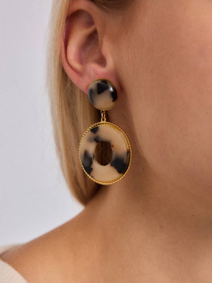 Oorbellen van roestvrij staal 124RX194 voor wholesale door BYREN | ÉLINE L'ATELIER