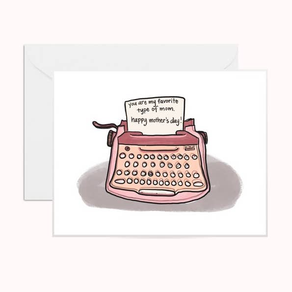 Typemachine Mom Day wenskaart | Moederdag | Moeders | voor wholesale door Anna Whitham Co.