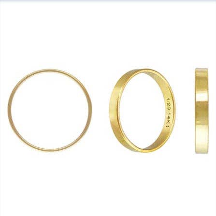 14Kt vergoldeter 2,25 mm flacher Ring Größe 3 - 1 Stk. für den Großhandel von Plazko