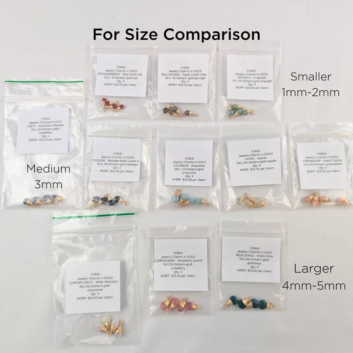 Forai - Wholesale Individual Charm/Pendant - Freedom Midnight Black Charms in Gold - Pack of 44