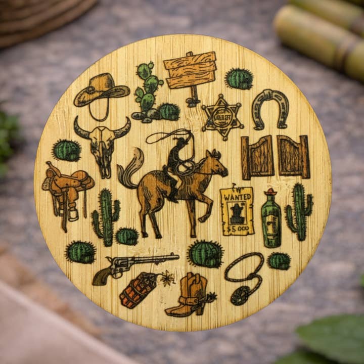 Icônes Cowboy pour la vente par Bamboo Wood Stickers