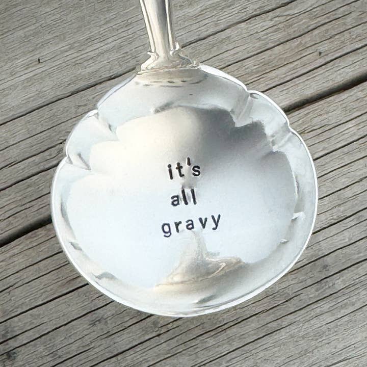 Oh Good Gravy! / It's All Gravy - large silver-plated ladle for wholesale by Pumpernickel and Wry