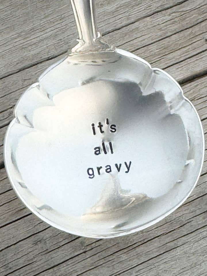 Oh Good Gravy! / It's All Gravy - large silver-plated ladle for wholesale by Pumpernickel and Wry