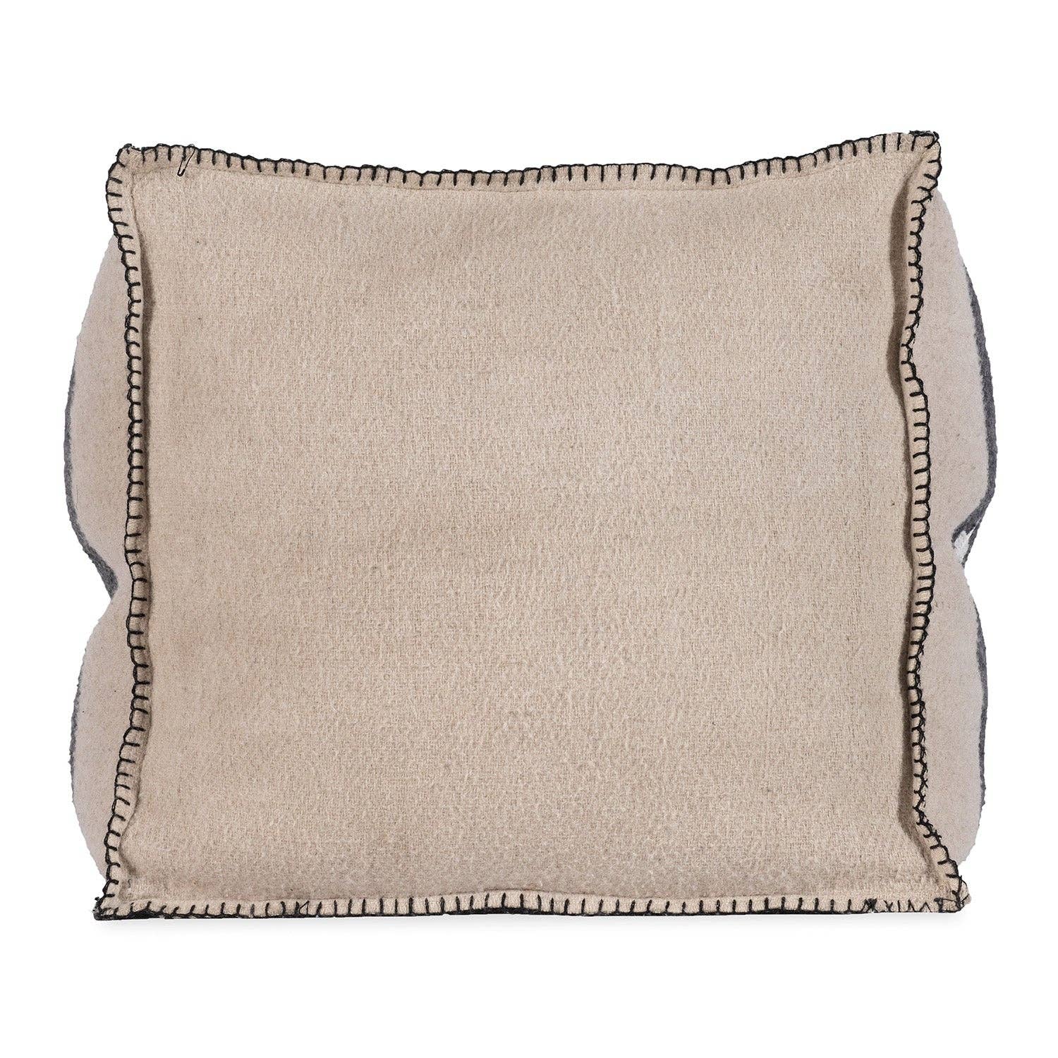 Blue Ocean Traders - Wholesale Pouf - Swiss Army Pouf 18X18X18 Cream/Black2